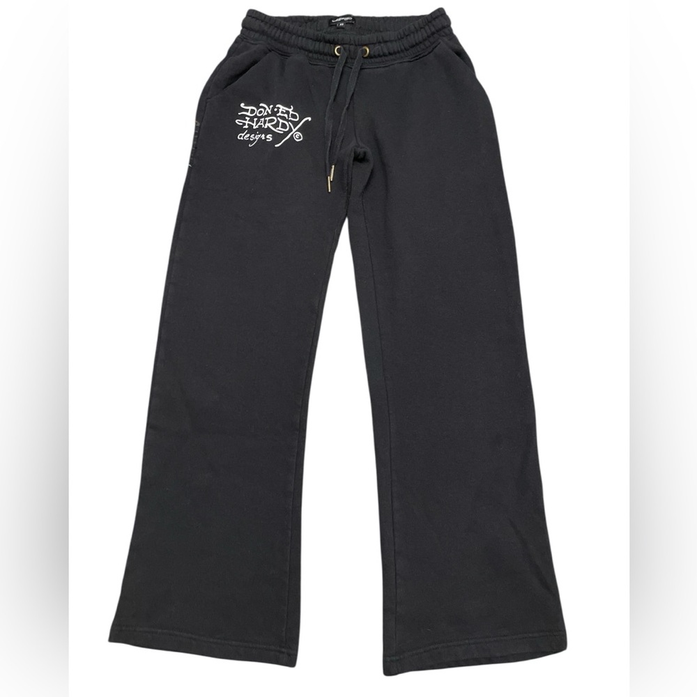 Ed Hardy’s, Black Sweatpants with Tiger design, Size XS